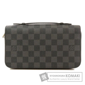 Louis Vuitton Zippy Damier Graphite Black Long Wallet Canvas
